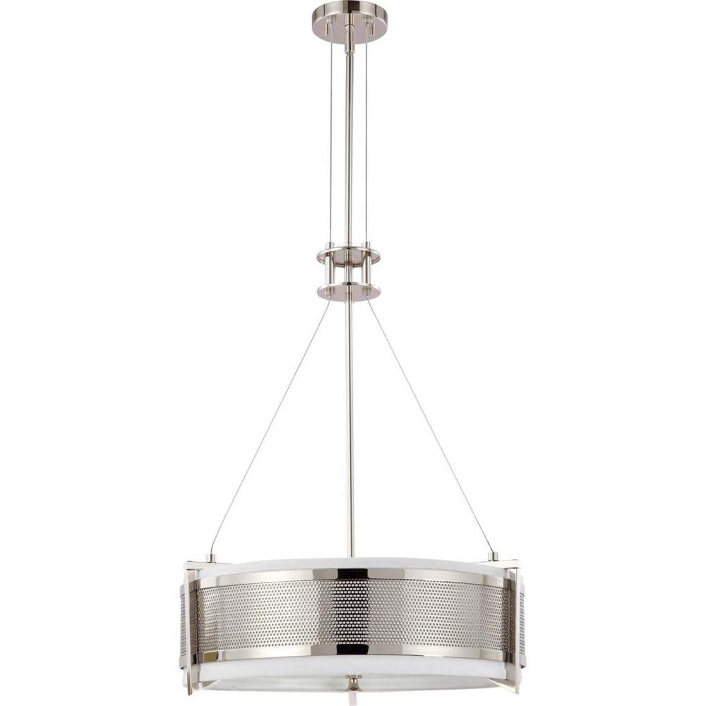 Nuvo Diesel ES - 4 Light Round Pendant w/ Slate Gray Fabric Shade - (4) 13w GU24 Lamps Incl.