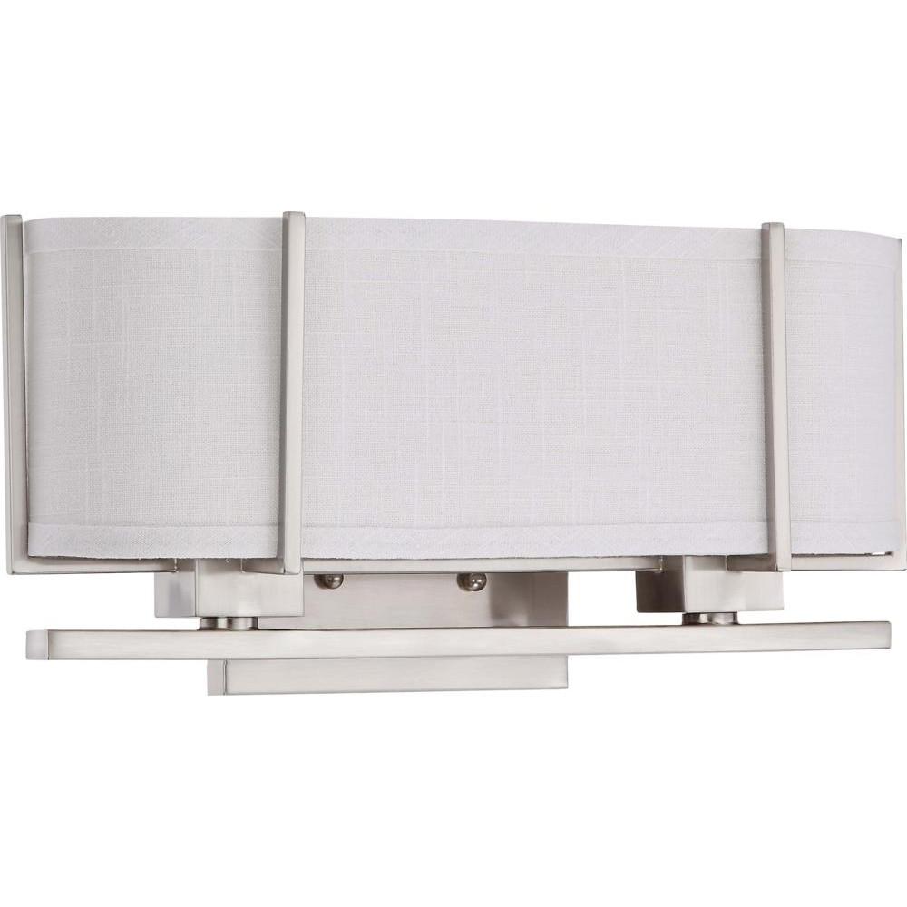 Nuvo Portia ES - 2 Light Sconce w/ Slate Gray Fabric Shades -  13w GU24 Lamps