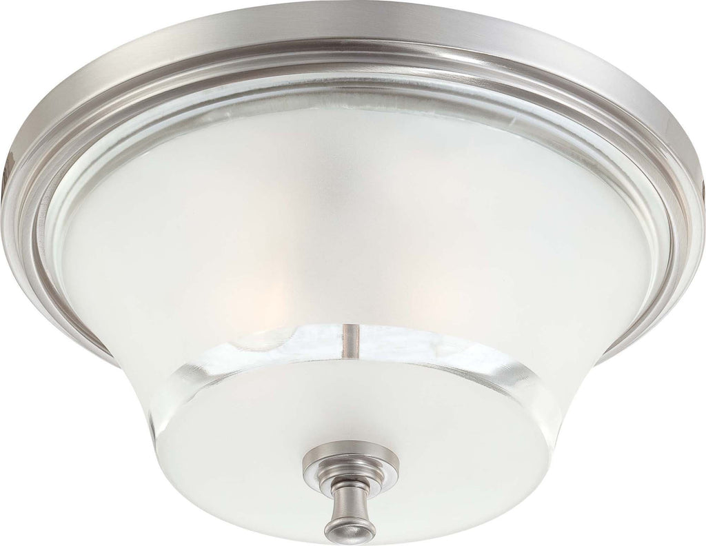Nuvo Patrone - 2 Light Medium Flush Fixture w/ Clear & Frosted Glass