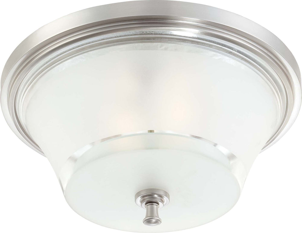 Nuvo Patrone - 3 Light Large Flush Fixture w/ Clear & Frosted Glass