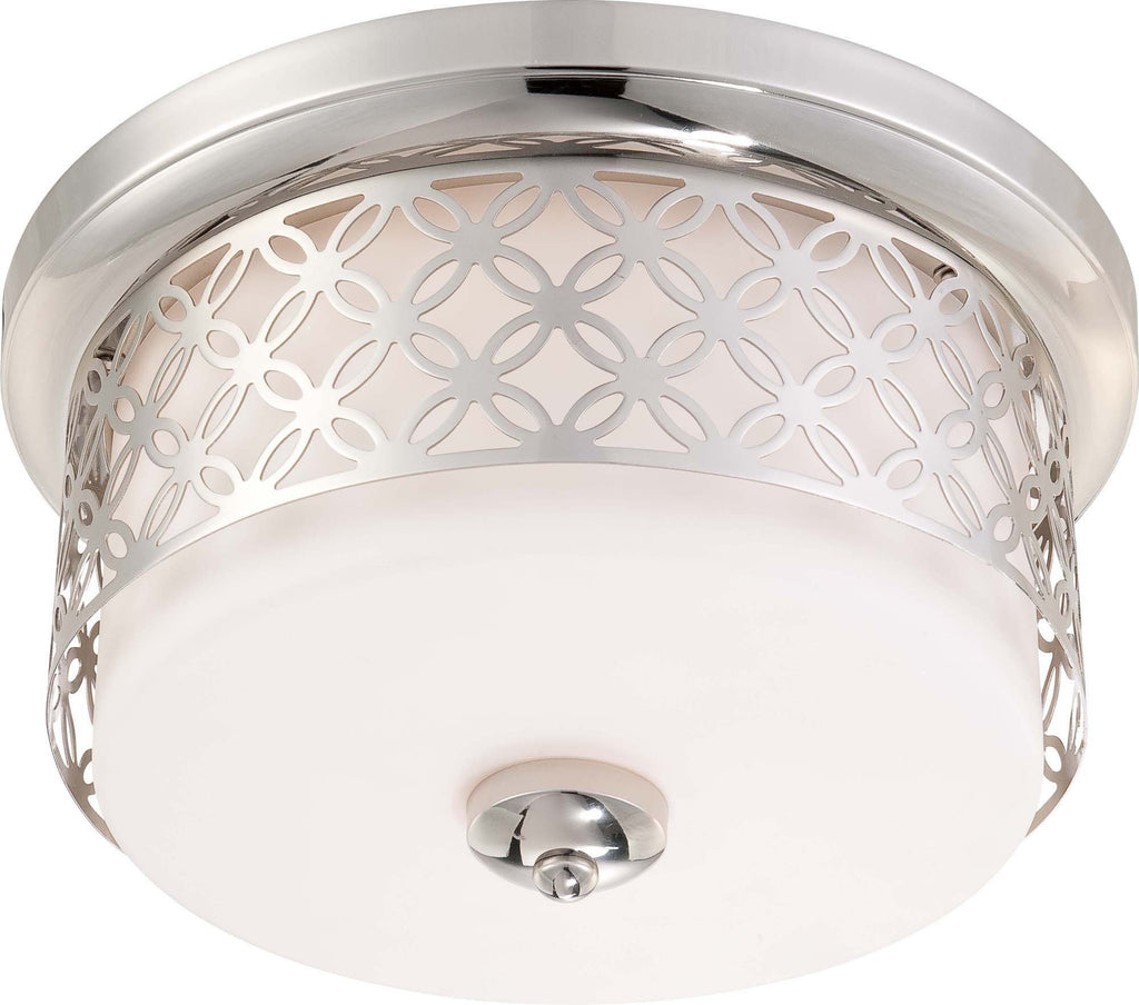 Nuvo Margaux - 2 Light Flush Dome Fixture w/ Satin White Glass