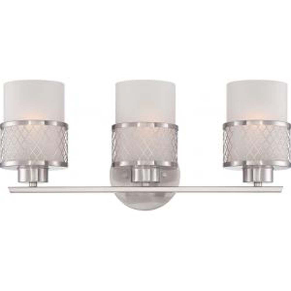 Nuvo Fusion - 3 Light Vanity Fixture w/ Frosted Glass