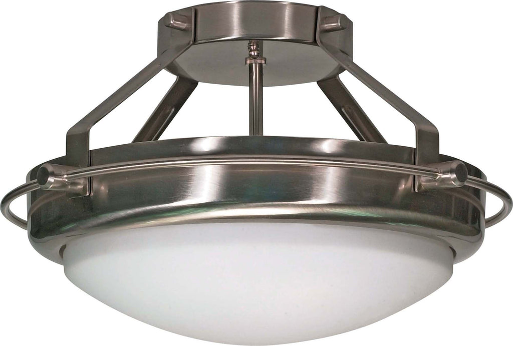 Nuvo Polaris - 2 Light Cfl - 14 inch - Semi-Flush - (2) 13W GU24 Lamps Included