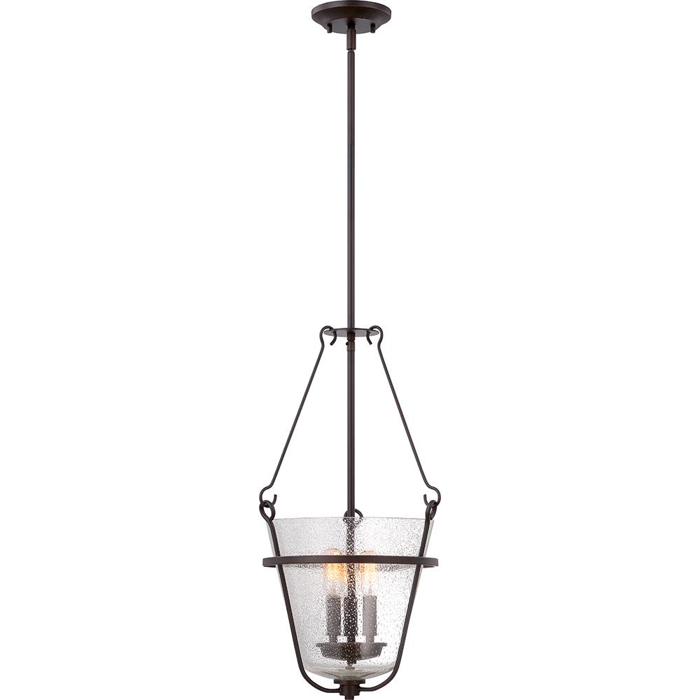 Latham - 3 Light Pendant w/ Clear Seeded Glass - Lamps Included