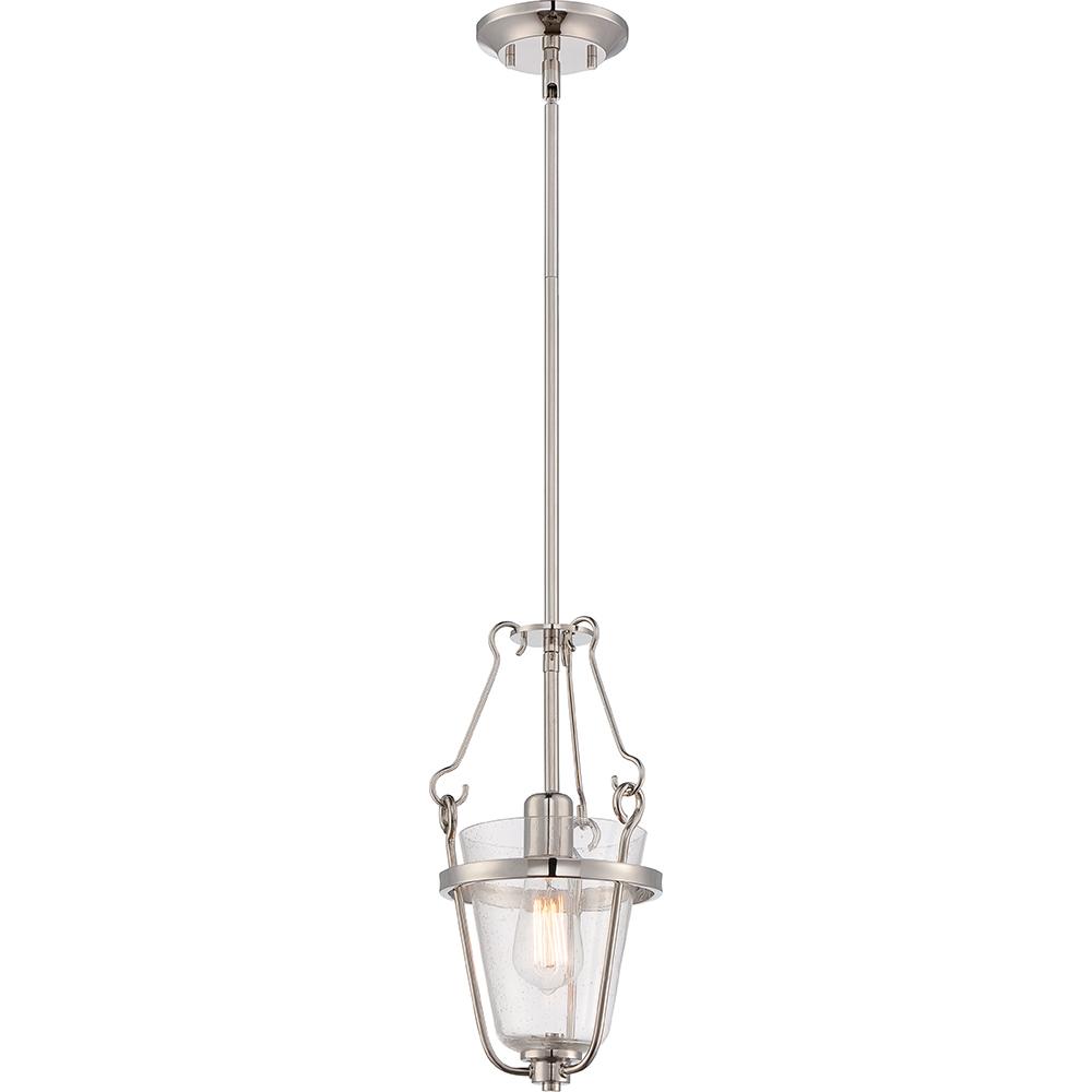 Latham - 1 Light Pendant w/ Clear Seeded Glass - Lamp Included