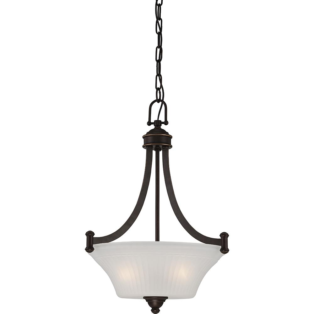 Monroe - 3 Light Pendant w/ Frosted Ribbed Glass