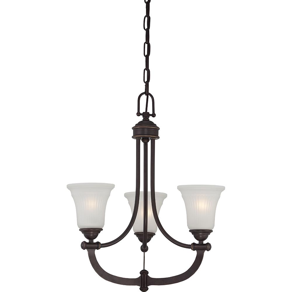 Monroe - 3 Light Chandelier w/ Frosted Ribbed Glass