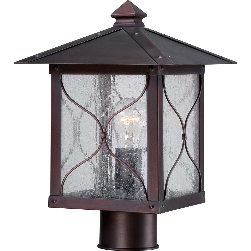 Vega 1 LT Outdoor Post Fixture w/ Clear Seed Glass
