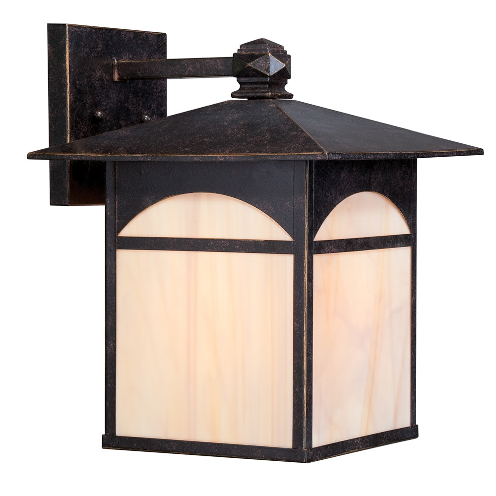 Canyon 1 LT 11" Outdoor Wall Fixture w/ Honey Stained Glass