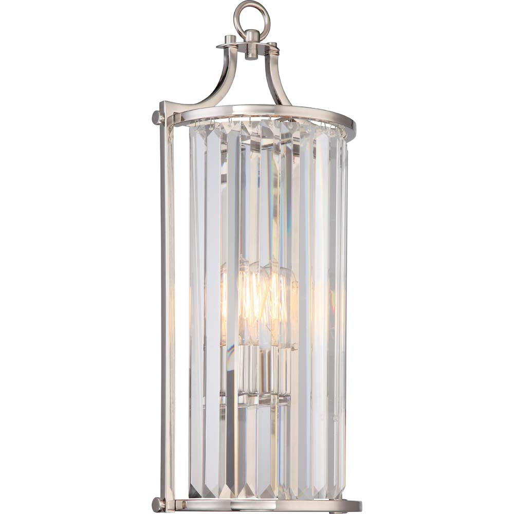 Nuvo Krys 1-Light Wall long Sconce w/ Crystal Accent in Polished Nickel Finish