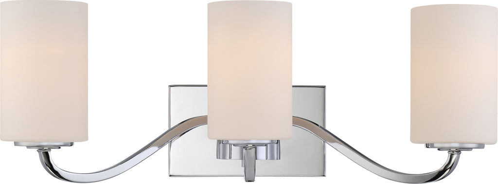 Willow 3-Light Wall Mounted Vanity & Wall Light Fixture in Polished Nickel Finish