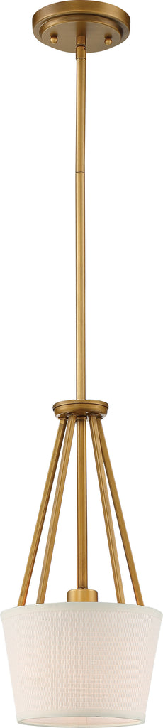 Seneca 1-Light Mini-Pendant Mounted Pendant Light Fixture in Natural Brass Finish