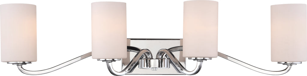 Willow 4-Light Wall Mounted Vanity & Wall Light Fixture in Polished Nickel Finish