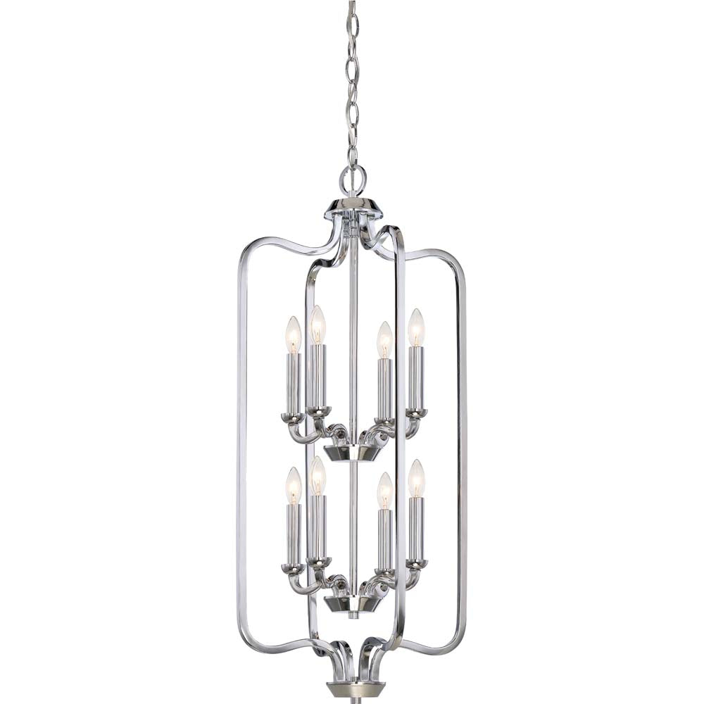 Willow 8-Light Pendants Mounted Pendant Light Fixture in Polished Nickel Finish