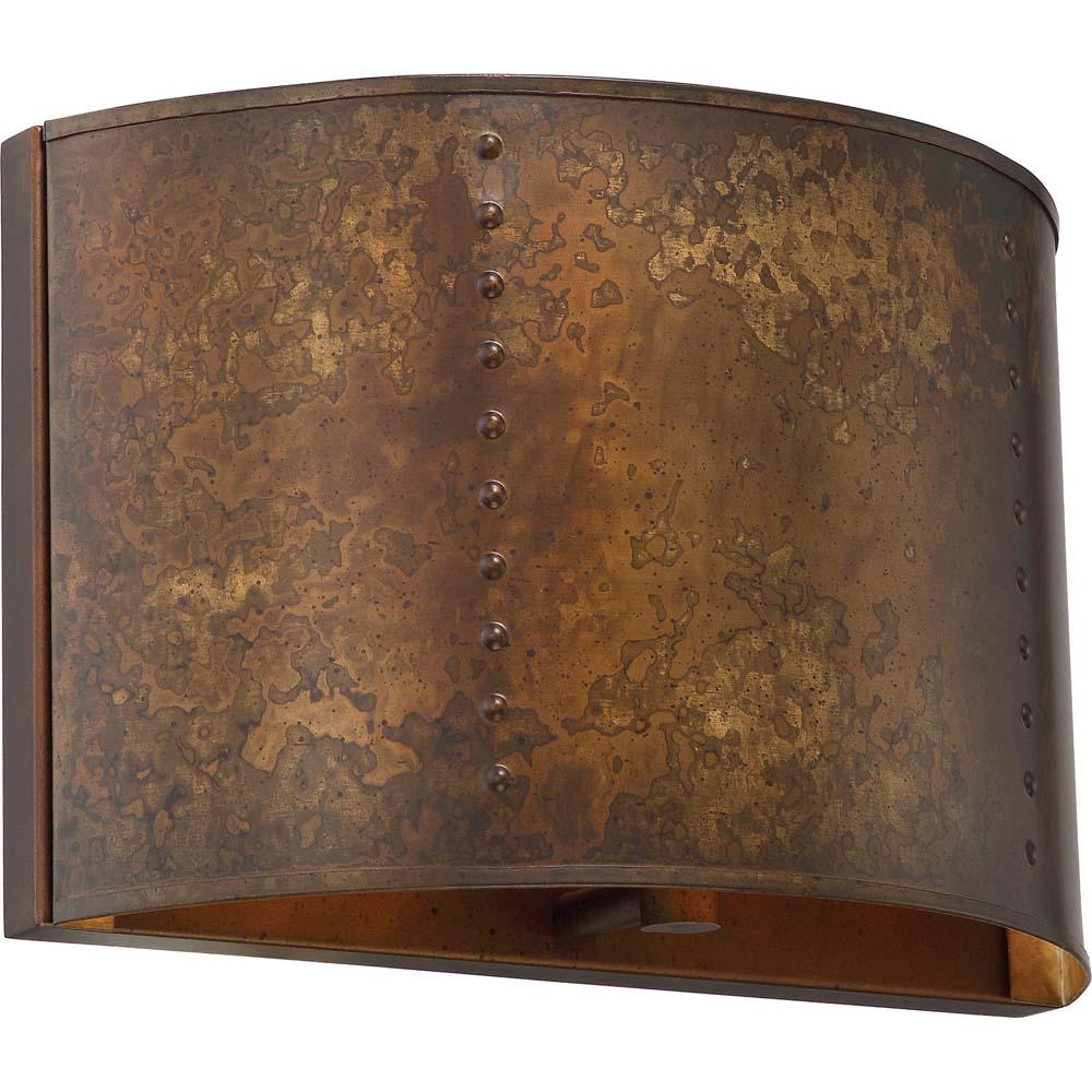 Kettle 1-Light Wall Sconce Vanity & Wall Light Fixture in Weathered Brass