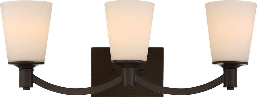 Laguna 3-Light Wall Mounted Vanity & Wall Light Fixture in Forest Bronze Finish