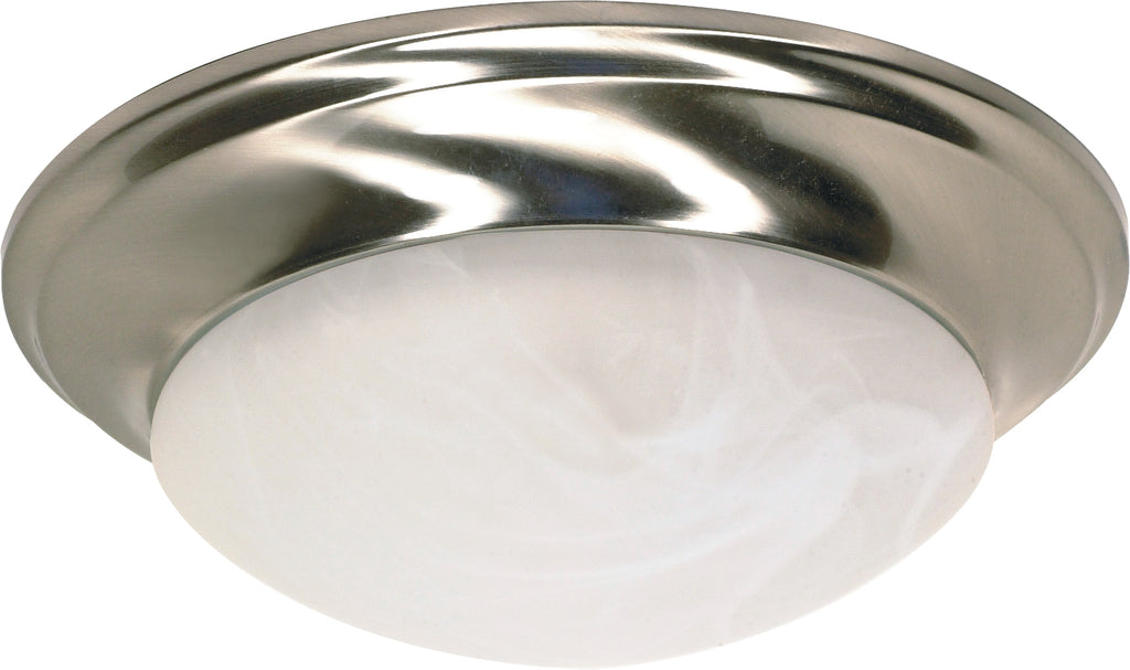 Nuvo 1-Light 12" Flush Mount Twist & Lock w/ Alabaster Glass in Brushed Nickel