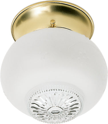 Nuvo 1-Light 6" Ceiling Fixture w/ Clear Bottom SQUAT Ball in Polished Brass