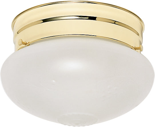 Nuvo 1-Light 6" Flush Mount Frosted Grape Small Mushroom in Polished Brass