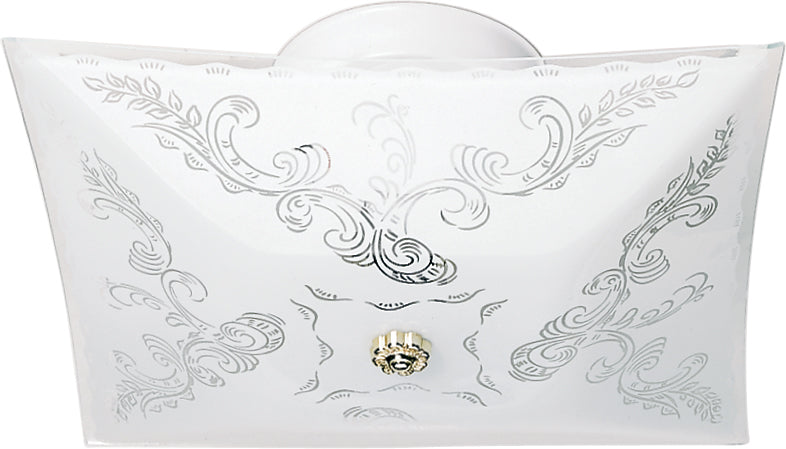 Nuvo 2-Light 12" Square Floral Flush Mount Ceiling Fixture in White Finish