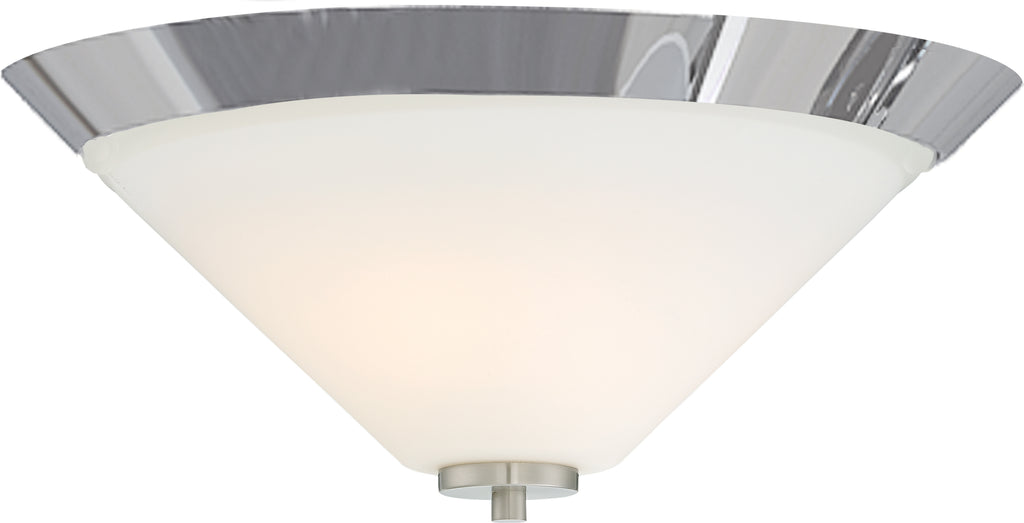 Nome 2-Light Flush Mounted Light Fixture in Brushed Nickel Finish