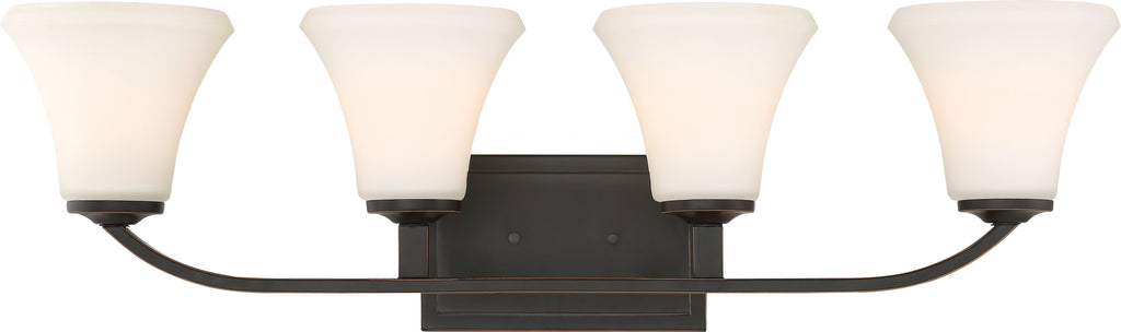 Fawn 4-Light Wall Mounted Vanity & Wall Light Fixture in Mahogany Bronze Finish
