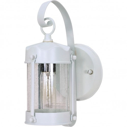 Nuvo 1-Light 11" Piper Wall Lantern w/ Clear Seeded Glass in White Finish