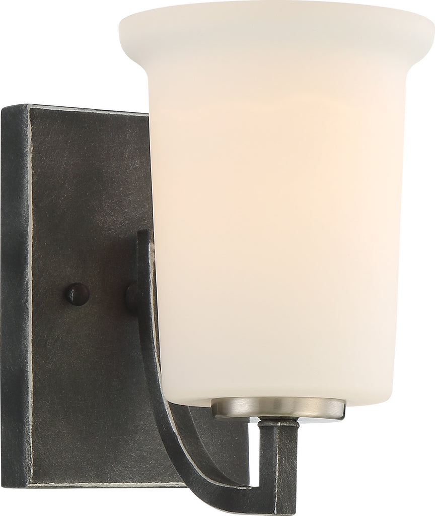 Chester 1-Light Wall Mounted Vanity & Wall Light Fixture in Iron Black Finish