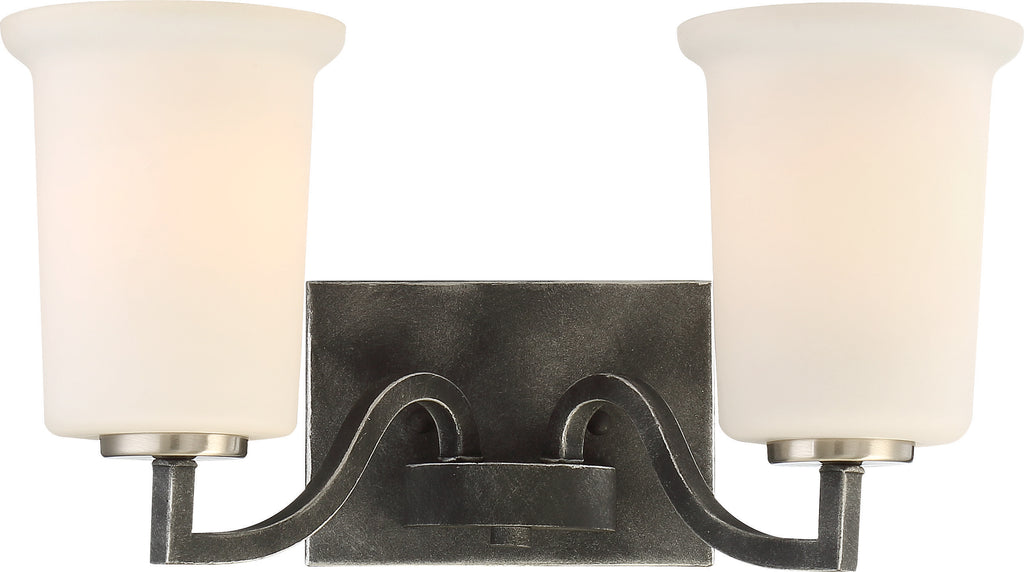 Chester 2-Light Wall Mounted Vanity & Wall Light Fixture in Iron Black Finish