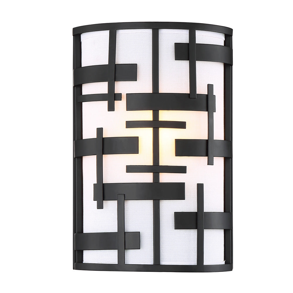 Lansing 1-Light Wall Sconce Vanity & Wall Light Fixture in Textured Black Finish