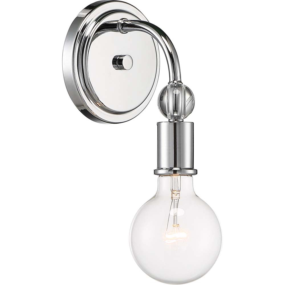 Nuvo Lighting 60w Bounce 1-Light Wall Sconce Polished Nickel Finish