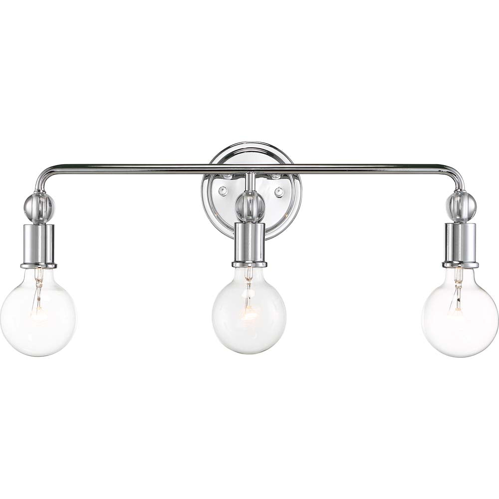Nuvo Lighting 60w Bounce 3-Light Vanity Polished Nickel Finish