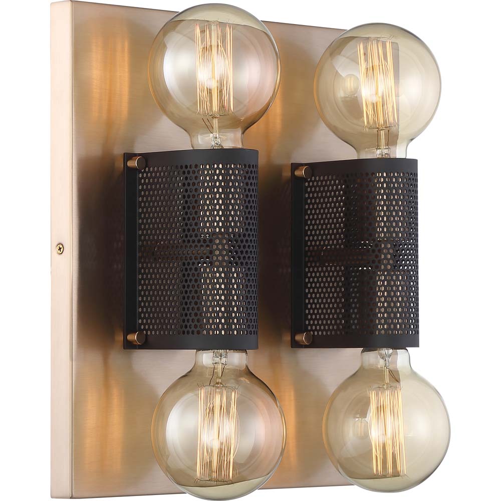 Nuvo 60w G25 Passage Close-To-Ceiling Flush 120v Copper Brass with Black finish