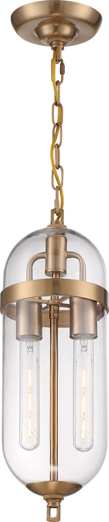 Nuvo 60w T9 Fathom Pendants 2-Light 120v Vintage Brass finish