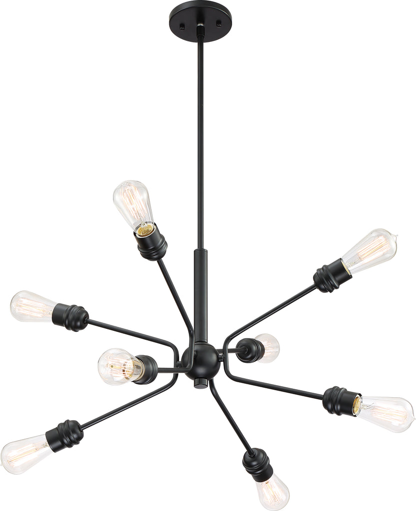 Nuvo 60w A19 Faraday Pendants 8-Light 120v Black finish