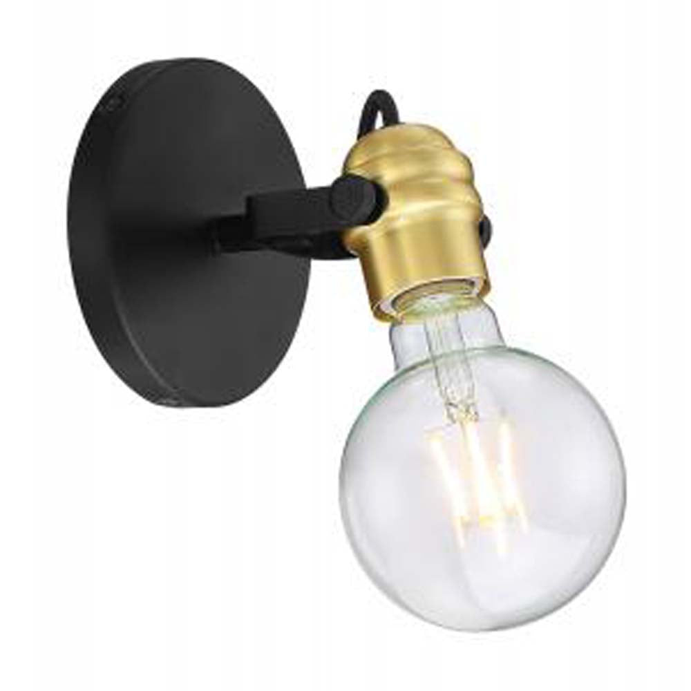 Nuvo Mantra 1-Light Sconce w/ Black & Brass Accents Finish