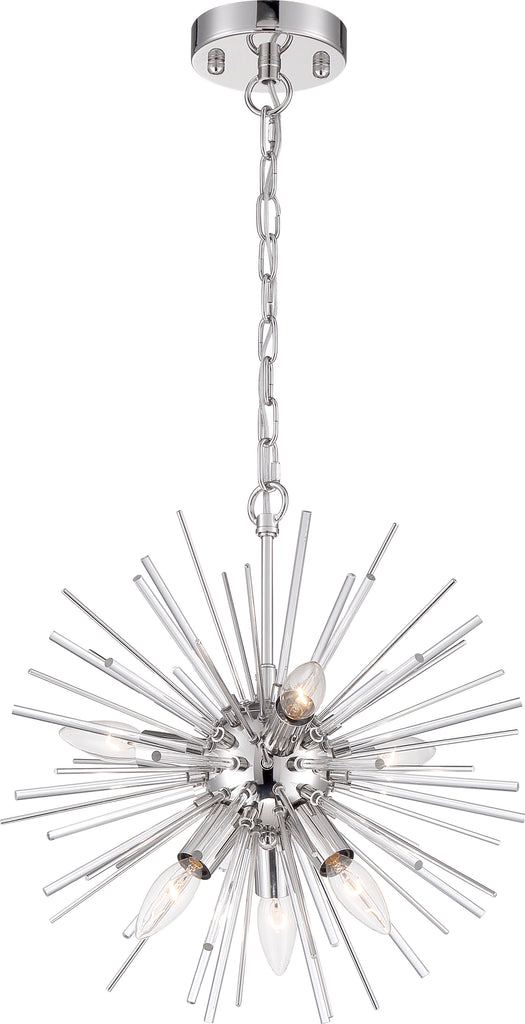 Nuvo 60w Type B Cirrus Chandelier 6-Light 120v Polished Nickel finish