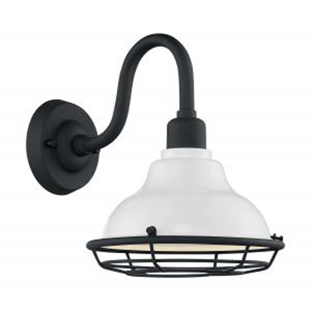 Nuvo Newbridge 1-Light 9.75" Sconce w/ Gloss White & Textured Black Finish
