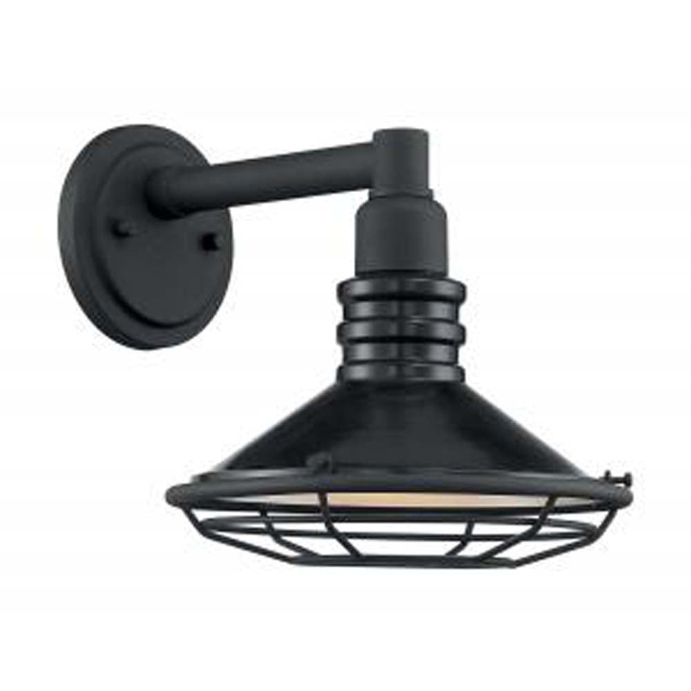 Nuvo Blue Harbor 1-Light 9.75" Sconce w/ Black & Silver & Black Accents Finish