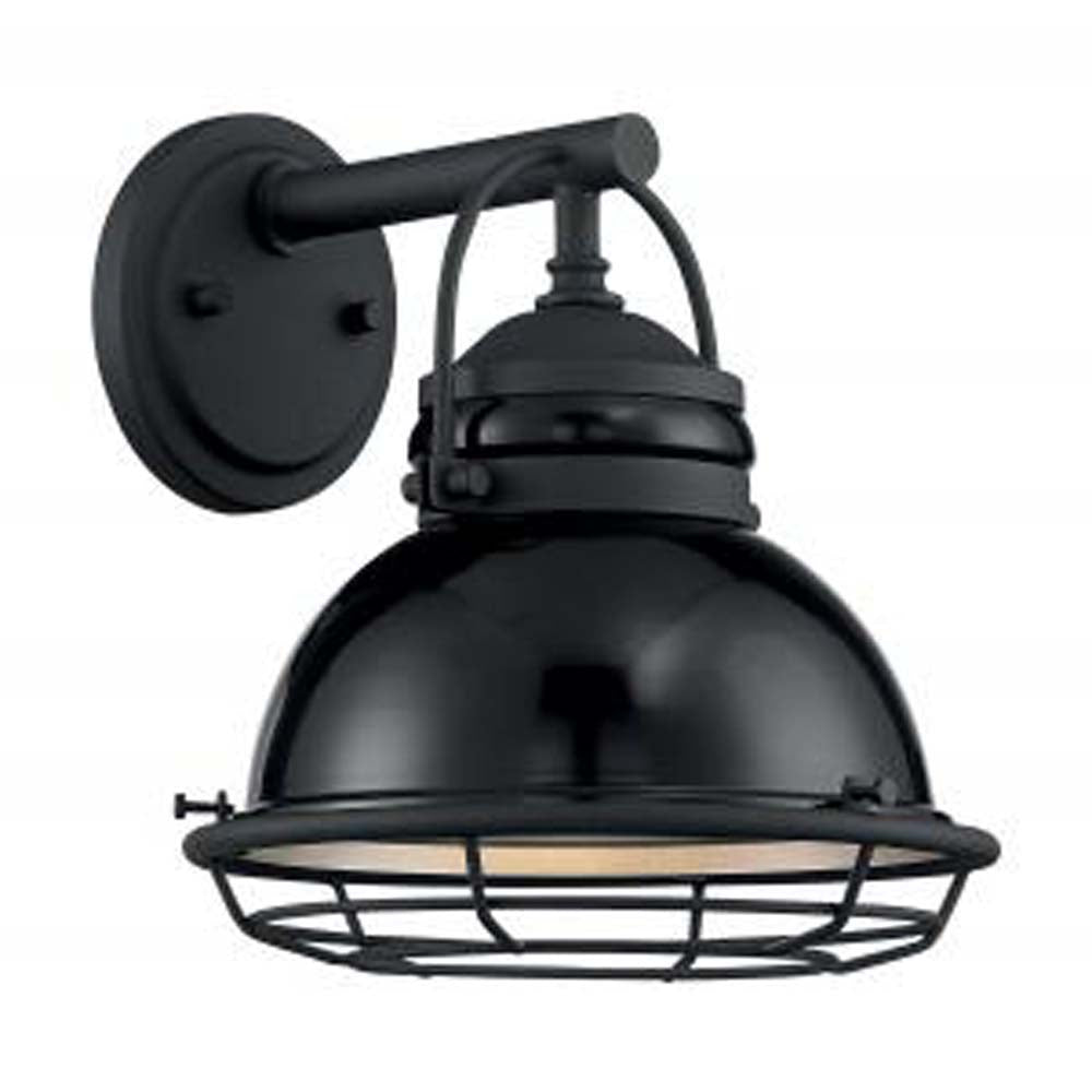 Nuvo Upton 1-Light 9.75" Sconce w/ Black & Silver & Black Accents Finish