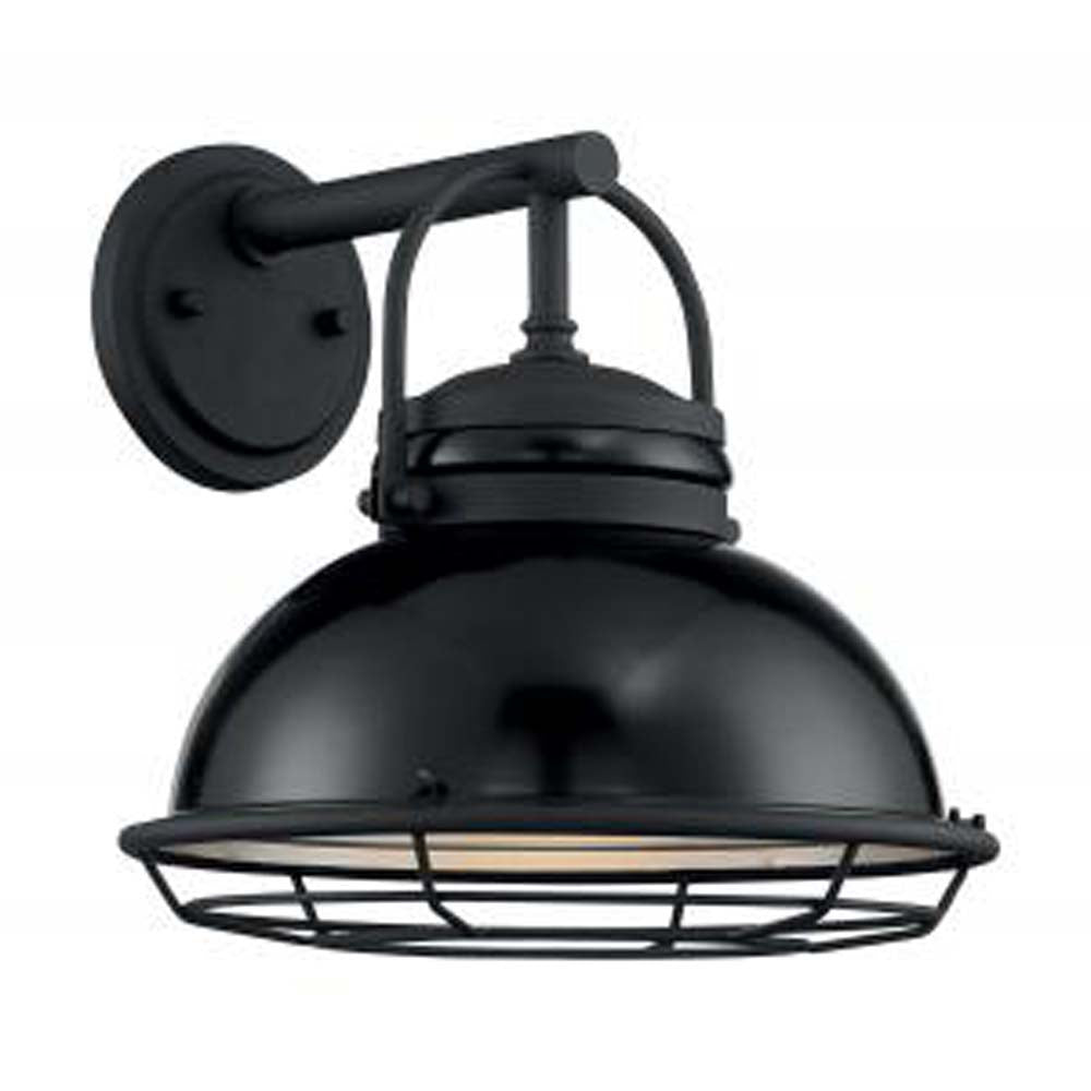 Nuvo Upton 1-Light 12" Sconce w/ Black & Silver & Black Accents Finish