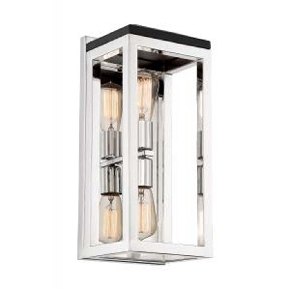 Nuvo Cakewalk 2 Light Sconce w/ Polished Nickel & Black Accents Finish