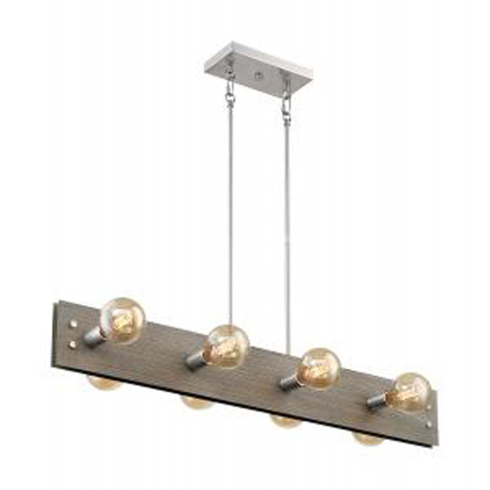 Nuvo Stella 8-Light Pendant w/ DriftWood & Brushed Nickel Accents Finish