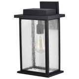Sullivan Large Wall Lantern Matte Black with Clear Seeded Glass