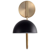 Trilby 1-Light Wall Sconce Matte Black with Burnished Brass_1
