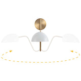 Trilby 1-Light Wall Sconce Matte White with Burnished Brass - BulbAmerica