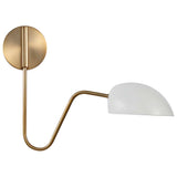 Trilby 1-Light Wall Sconce Matte White with Burnished Brass_1