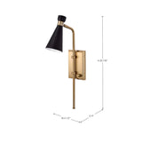 Prospect 1-Light Wall Sconce Matte Black with Burnished Brass_3