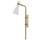 Prospect 1-Light Wall Sconce Matte White with Burnished Brass_2