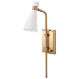 Prospect 1-Light Wall Sconce Matte White with Burnished Brass